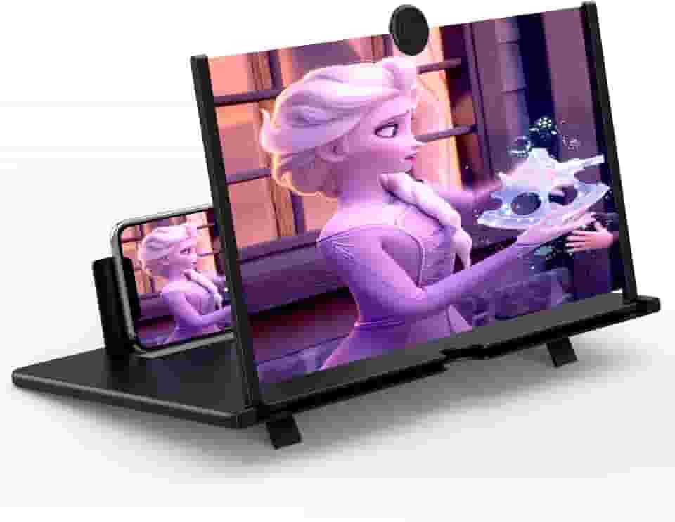 Lupa de tela de 14 polegadas - Ampliador de tela 3D HD para celular, filmes, vídeos e jogos - Suporte dobrável para celular com amplificador de tela - Compatível com todos os smartphones