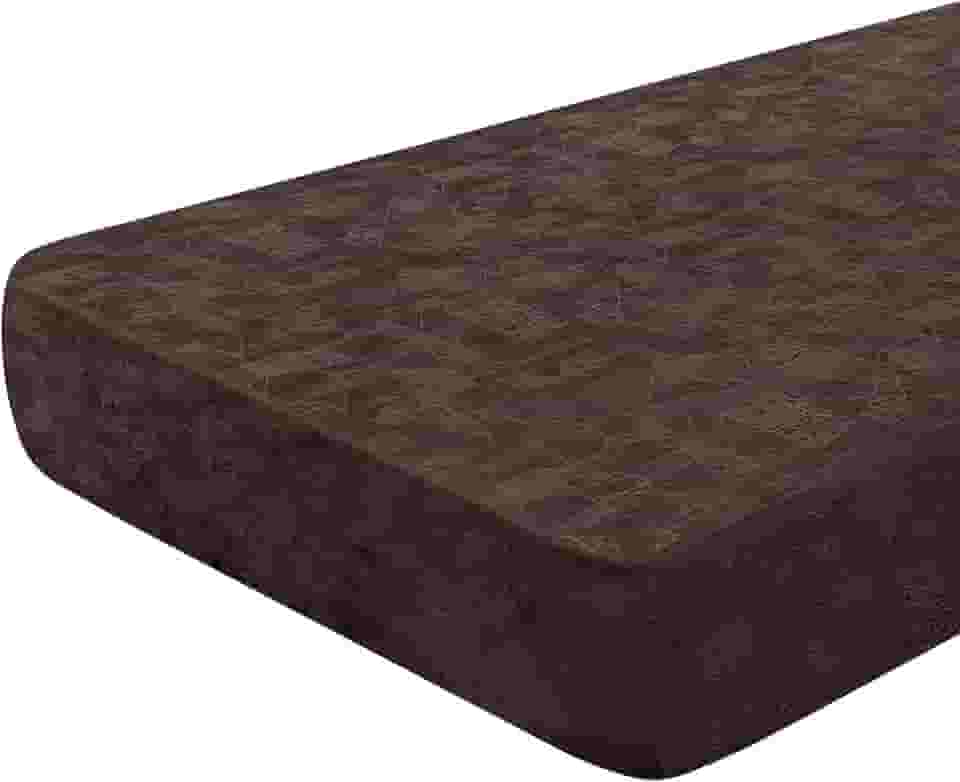 SearchI Capas de almofada de sofá de couro sintético de substituição reversível, capa de assento de sofá, protetor de móveis, capa macia com fundo elástico (grande, marrom poliuretano)