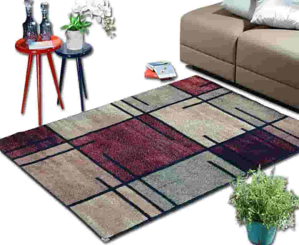 Tapete Andino Geométrico V Retangular Polipropileno (100x150) Marinho