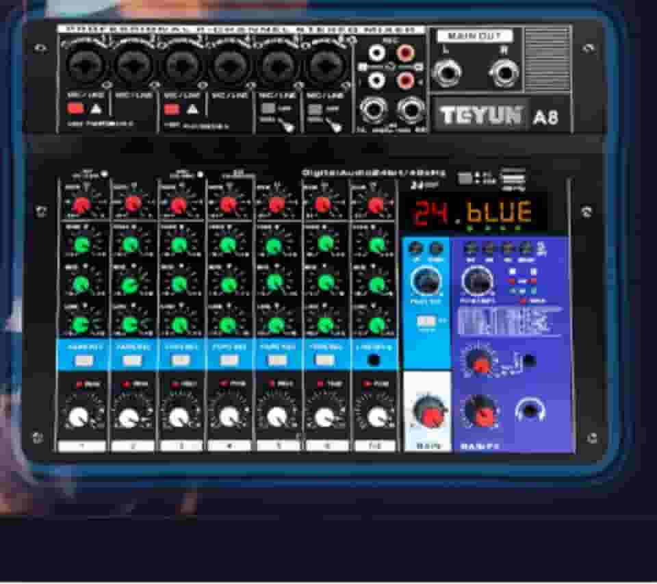 8 6 4 3 2 Canais Mesa De Som Profissional Portátil Mixers Som Mixagem Console Entrada do Computador 48V Número de Potência Transmissão ao vivo a4 a6 a8 novo (mesa de som 8 canal) loopback para DJ