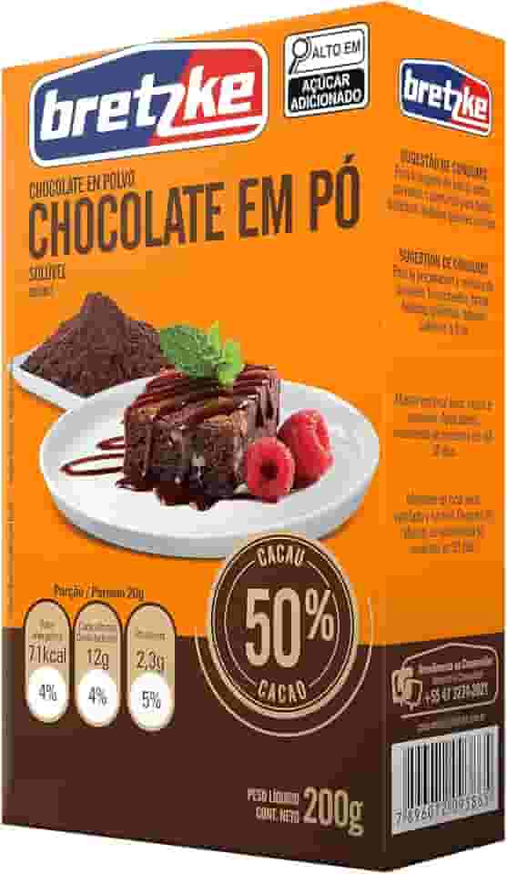 Bretzke – Chocolate em Pó 50% Cacau 200g | Ideal para Bolos, Coberturas e Recheios | Sabor Intenso e Equilibrado | Uso Profissional e Doméstico