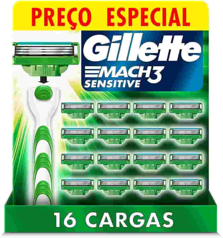 Carga para Aparelho de Barbear Gillette Mach3 Sensitive 16 unidades