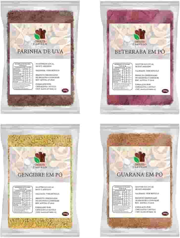 Beterraba Uva Gengibre Guaraná em pó 100g Pré Treino Natural