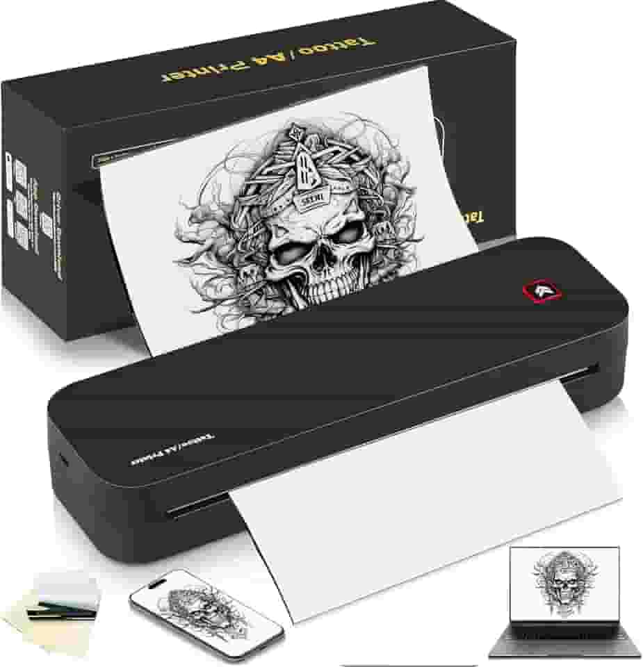 Impressora de Tatuagem Portátil, Impressora de Estêncil de Tatuagem, Térmica Sem Fio, IOS, PC