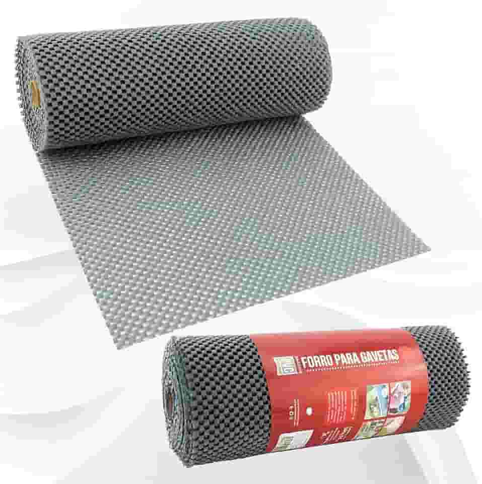 Genérico Forro de Armário/Gaveta Cozinha Antiderrapante 30x460cm PVC Cinza