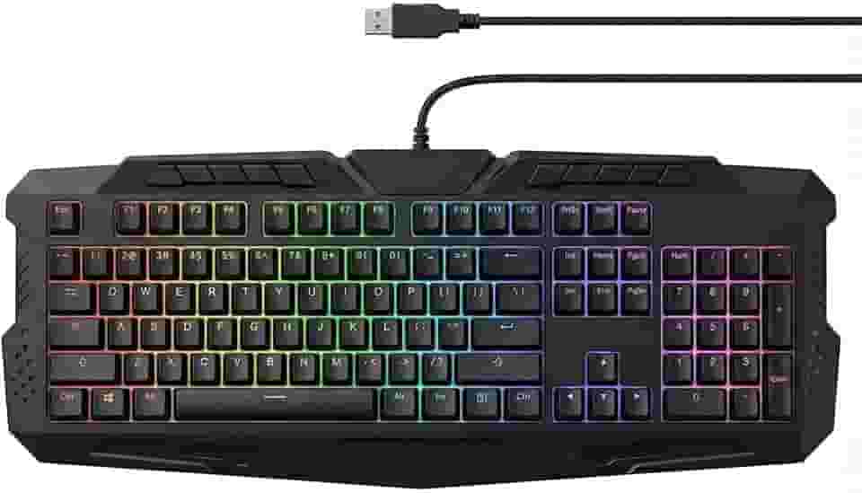 Teclado Gamer Mecânico RGB com Iluminação Ajustável, Teclas de Resposta Rápida, Layout ABNT2, Conexão USB com Fio, Atalhos Multimídia, Design Ergonômico Ideal para Jogos, Escritório, PC e Notebook
