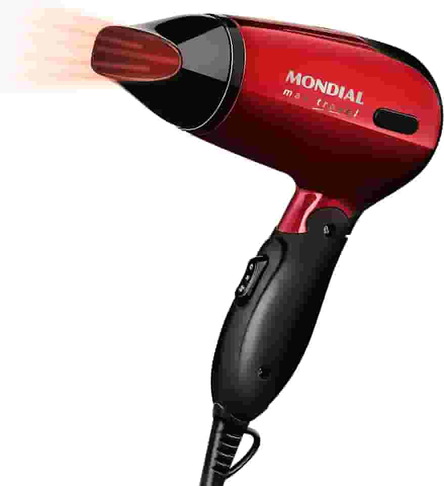 Secador Mondial, Max Travel, Bivolt, Preto/Vermelho, 1200W - SC-10