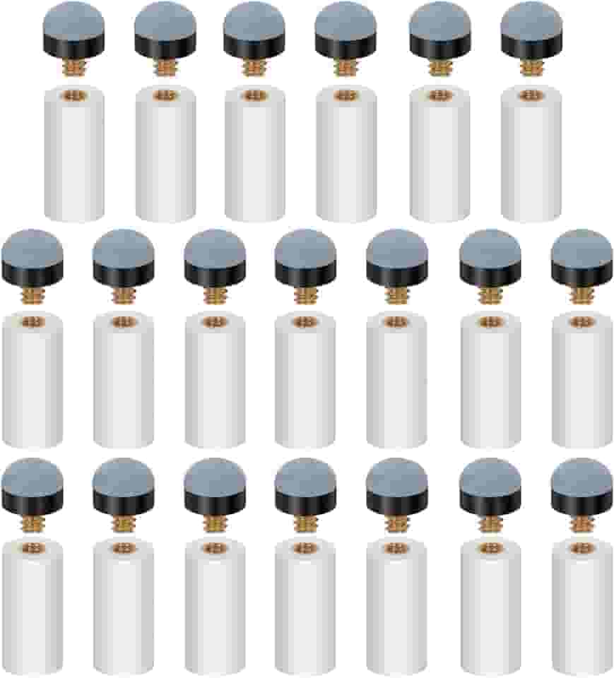 Vefungyan Conjunto de 20 pontas de tacos de bilhar de substituição: 20 peças de virolas brancas para taco de sinuca, pontas de taco de sinuca rosqueadas