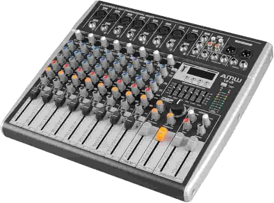AMW L8 V3 Mesa de Som Analógica 8 Canais Avançada com Efx DSP Player Gravador Hi-Z e Low Cut