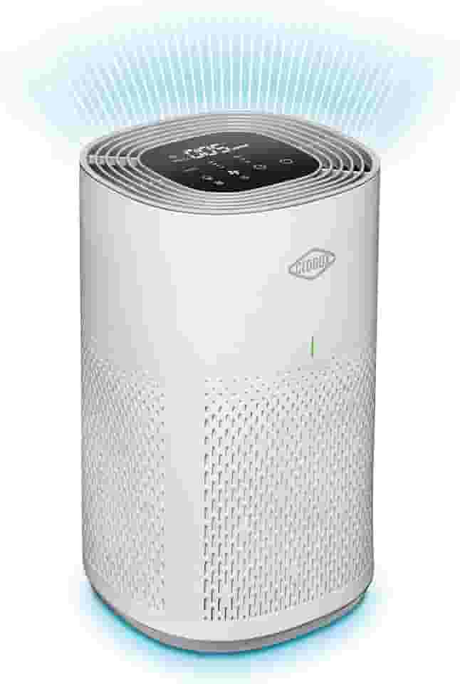 Purificador de ar ambiente médio Clorox, verdadeiro filtro HEPA, capacidade de 1000 metros quadrados, remove 99,97% dos alergênicos até 0,1 mícron, 4 velocidades, silencioso sussurro, branco (11030)