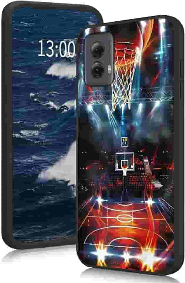Capa para Motorola Moto G Stylus 5G 2024, Slim Flexível TPU para Meninas Mulheres À Prova de Choque Fina Capa de Borracha de Silicone Macio para Moto G Stylus 5G 2024, Jogo de Basquete