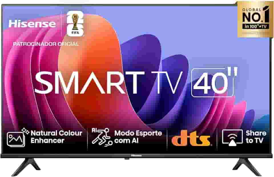Hisense Smart TV FHD 40" Polegadas 40A4N com DTS Virtual X, Game e Sports Mode, Controle por Voz, Share to TV e Compatível com Alexa