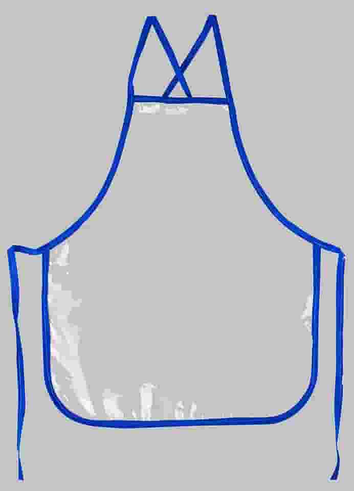Avental Infantil Maxcril – Avental Escolar liso transparente/azul 48 × 39 cm para Pintura e Artes