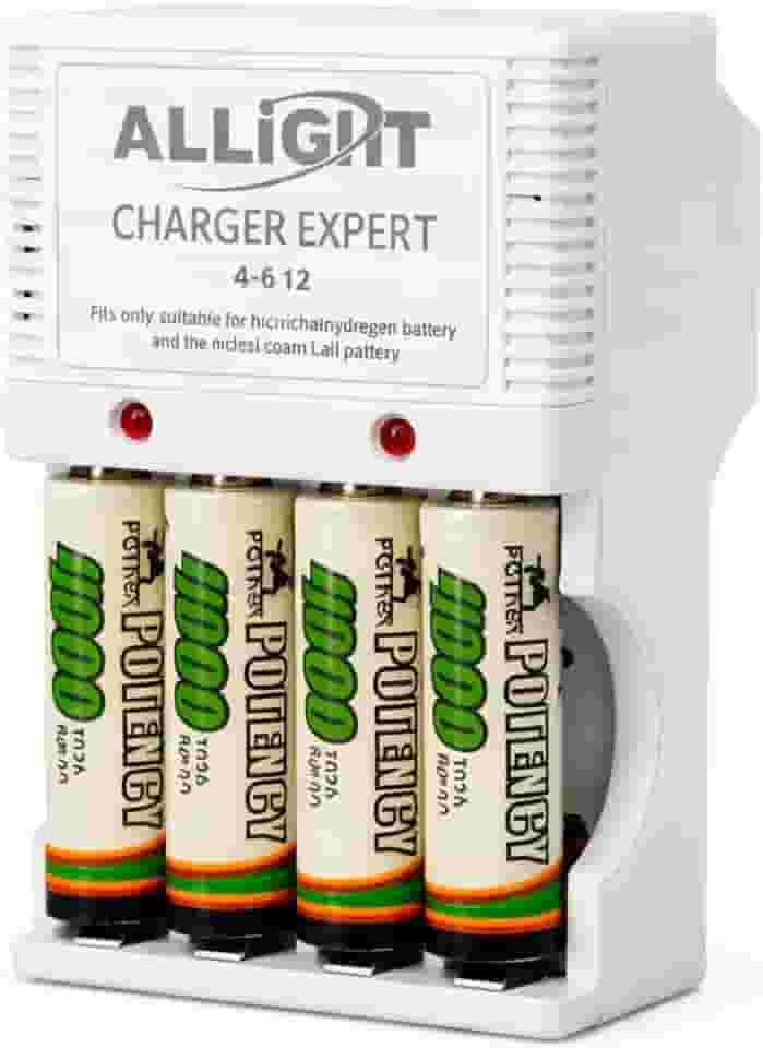 Carregador de Pilhas Recarregáveis AA AAA e Bateria 9V Ni-MH Bivolt 4700mAh, com LED Indicador, Compatível com Controles, Brinquedos, Lanternas e Eletrônicos – Não Acompanha Pilhas