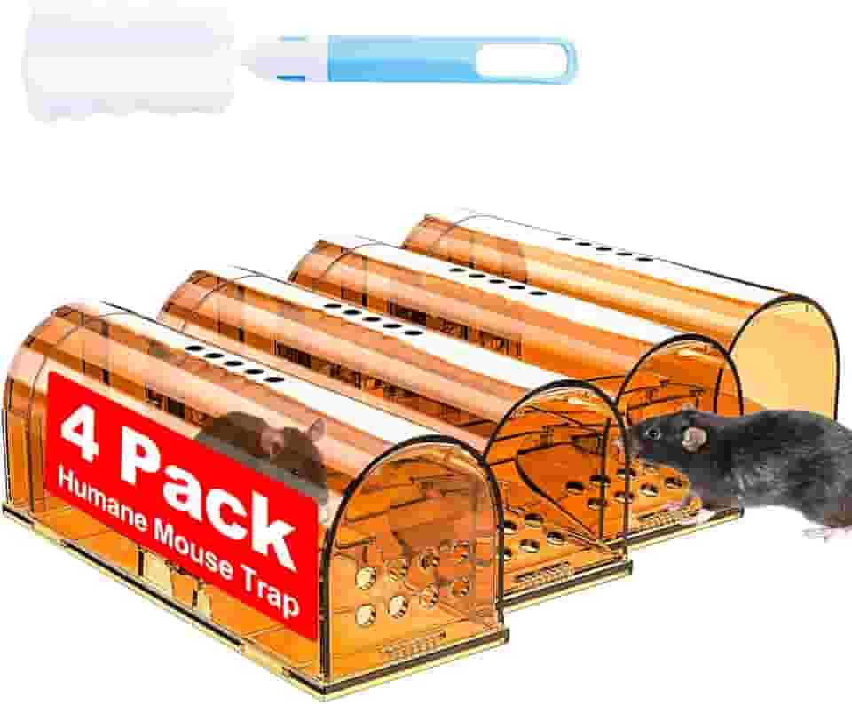 Wanqueen Pacote Com 4 Ratoeiras Humanas Que Não Matam, Armadilhas Reutilizáveis Para Ratos Pequenos, Ambientes Internos E Externos