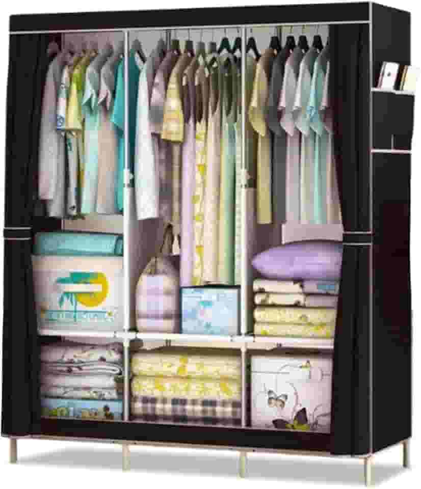 Guarda Roupa Dobrável Armário Organizador de Roupas Camiseta Calça 3 Portas Multiuso