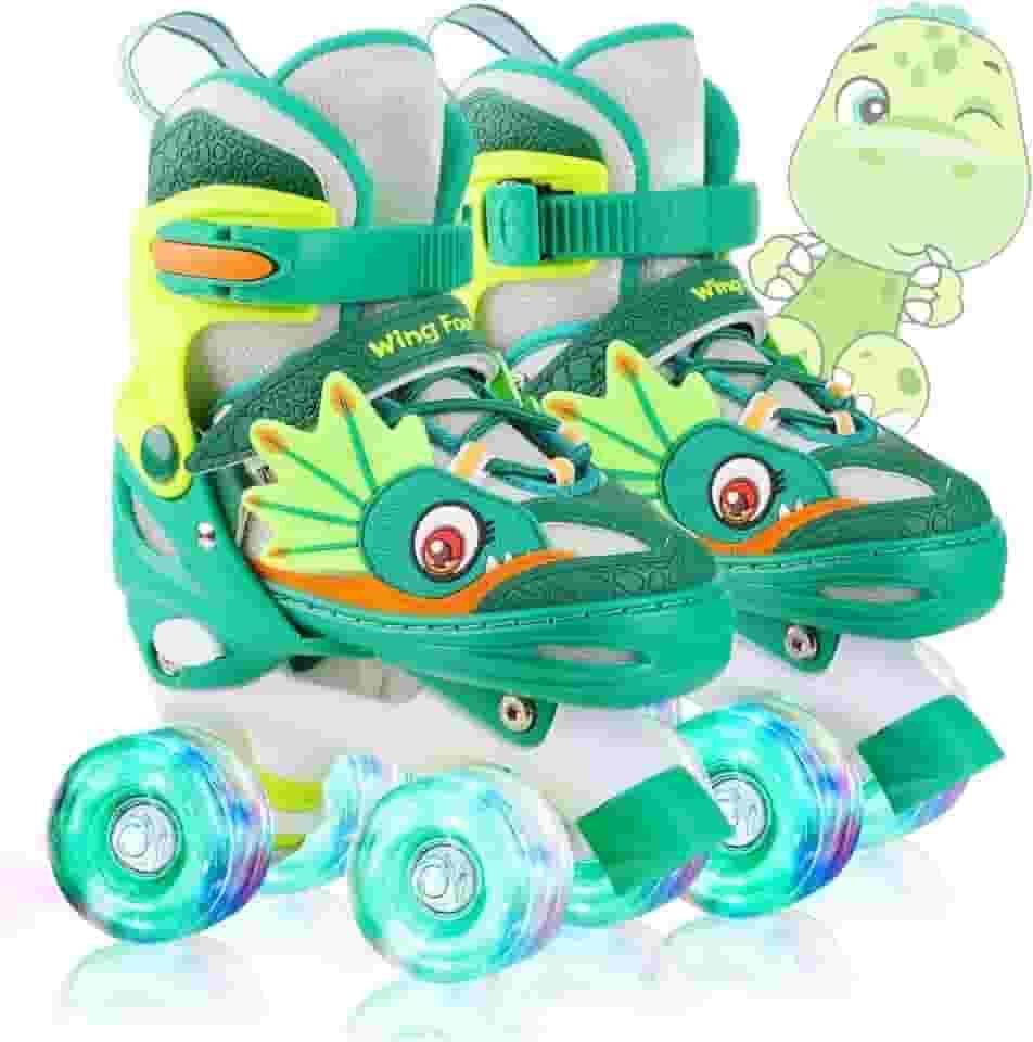 Patins 4 Rodas Infantil com Luzes LED, Ajustável, Design moderno, Rodas de Poliuretano, para Iniciantes, Unisex