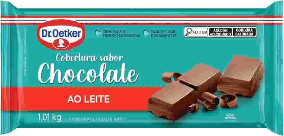Dr. Oetker Cobertura em Barra Sabor Chocolate Ao Leite, Para Recheio e Cobertura de Bolos, Tortas, Pão de Mel, Doces e Sobremesas, Basta Derreter, 1kg