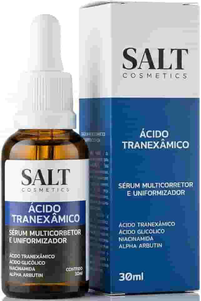 Sérum Clareador Multicorretor com Ácido Tranexâmico 6%, Ácido Glicólico 10%, Niacinamida 5% e Alpha Arbutin – Reduz Manchas e Melasma 30 ml – Salt Cosmetics