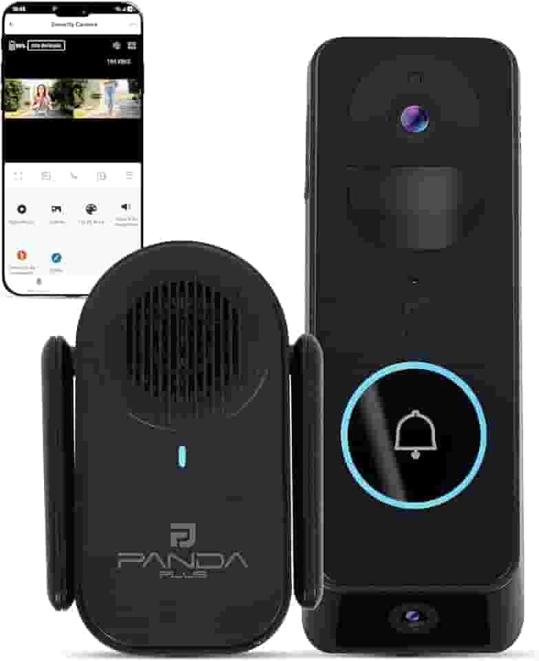 Vídeo Porteiro Interfone Inteligente Wifi Câmera Dupla Visão Noturna 180° HD Alexa Tuya Smartlife Panda Plus Áudio Bidirecional