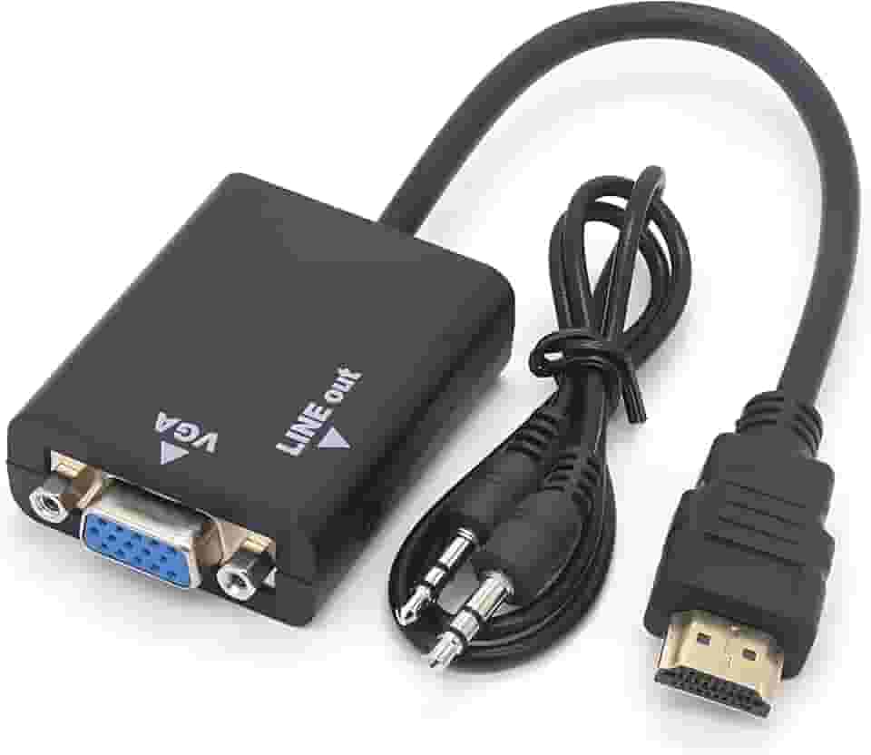 Cabo Conversor Adaptador Hdmi Para Vga Com Saída De Áudio E Cabo P2