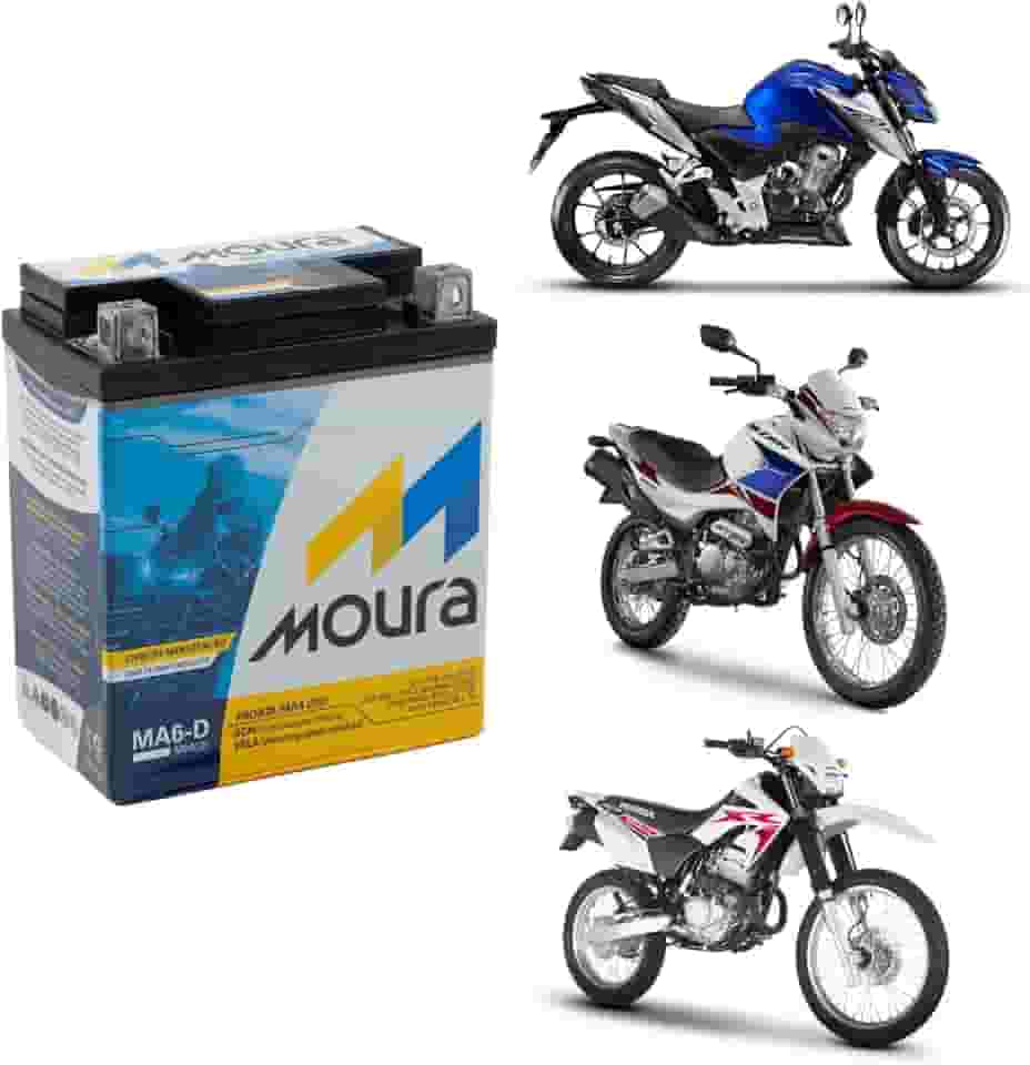 Bateria Moto Honda Xr Tornado Twister 250 Cb 300 Nx4 Falcon 400 Yamaha Xtz Lander Tenere Fz25 Fazer Moura 12v 6ah