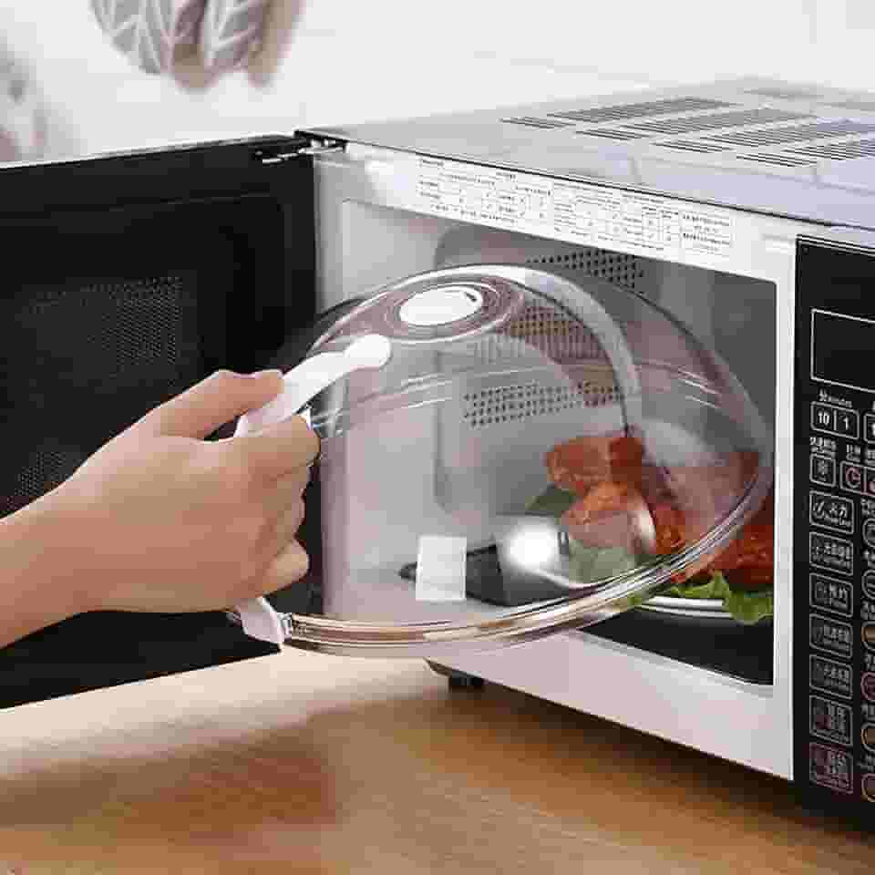 WENWELL Tampa transparente para micro-ondas contra respingos de alimentos, tampa transparente para micro-ondas com alça, prato de prato para servir casa cozinha essencial, sem BPA, plástico seguro