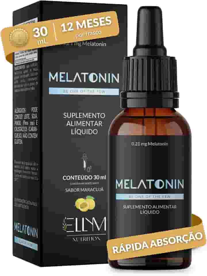 Melatonina em Gotas Sublingual 30ml Maracujá ELLYM NUTRITION Rápida Absorção Efeito Imediato 0,21mg Melatonin por Gota
