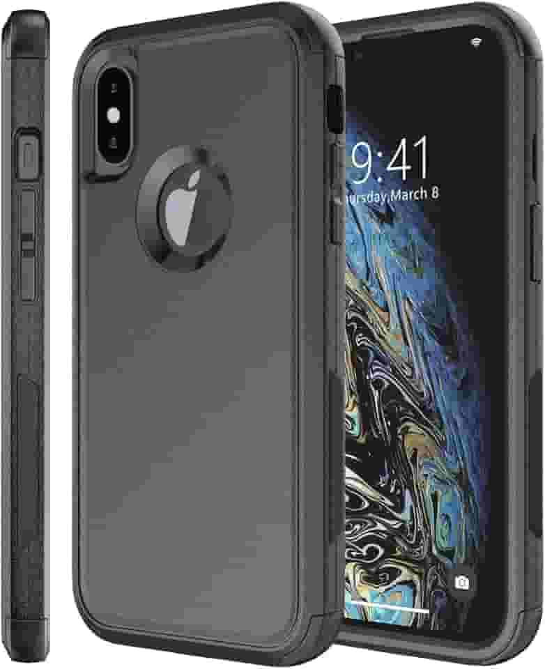 Capa genuína para iPhone Xs/iPhone X [à prova de choque] [à prova de queda] [à prova de poeira], capa de proteção resistente para Apple iPhone X/XS 5,8 polegadas preta