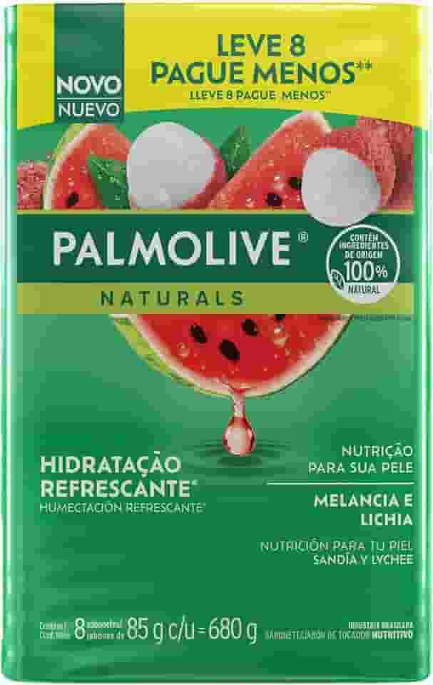 Sabonete em Barra Palmolive Naturals Hidratação Refrescante Melancia & Lichia 8x85g