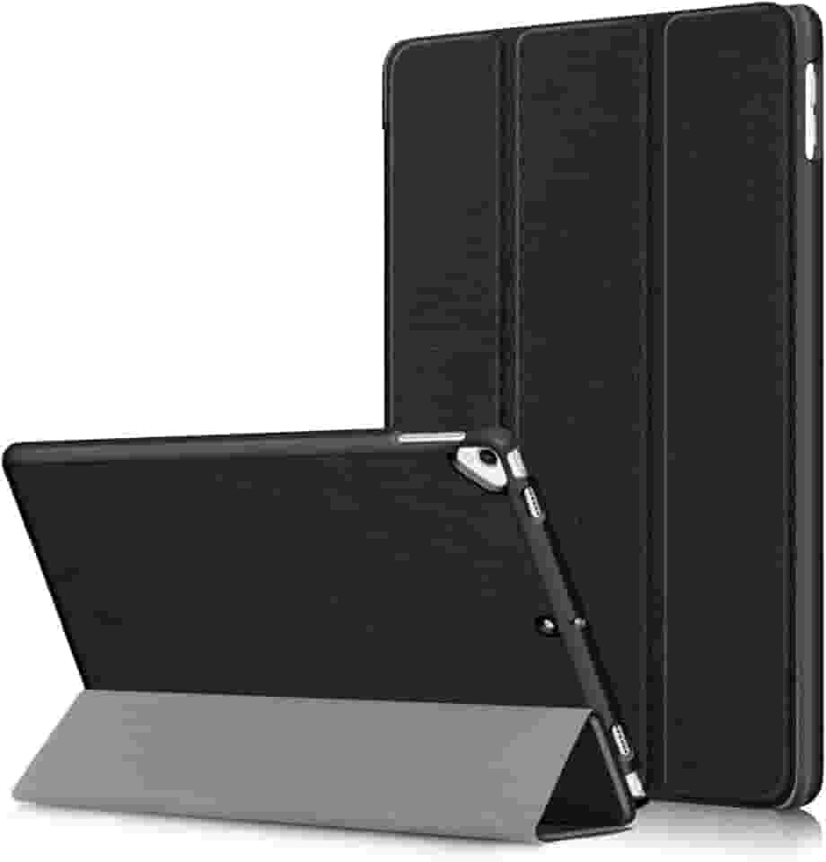 USTIYA Capa para iPad 9ª/8ª/7ª geração 10,2 polegadas 2021/2020/2019, Couro Protector, Feita de PC + PU, com Função de Acordar/Aativar (Preta)