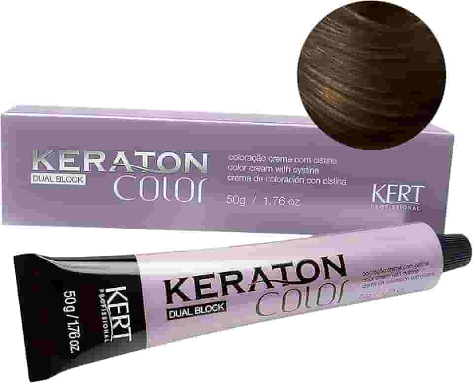 Keraton Coloração Em Creme Permanente Para Cabelos Com Aminoácido E Cistína Color Dual Block 50 G Nº 6.0 Louro Escuro