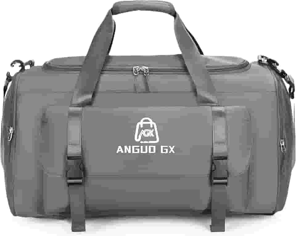 Bolsa grande de Viagem Esportiva academia Feminina, Grande Capacidade, Compartimento com Zíper e impermeável, alça de ombro e vira mochila (cinza)