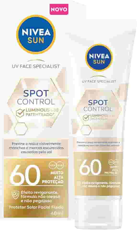 NIVEA SUN Protetor Solar Facial Fluido Spot Control Luminous 630® FPS60 40ml