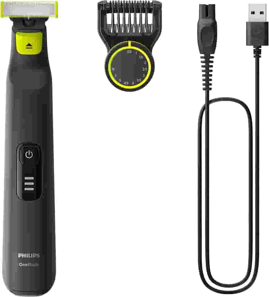 Aparador e Raspador de Pelos Philips OneBlade Pro com 12 Ajustes de Corte QP6532/10 À prova d’água - Bivolt