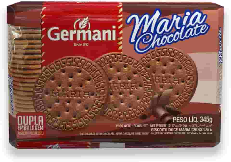 Biscoito Maria Chocolate Germani 345G, Germani Alimentos, Biscoito Doce Maria Chocolate, Vermelho, Um Clássico Crocante E Docinho, Receita Caseira Desde 1892