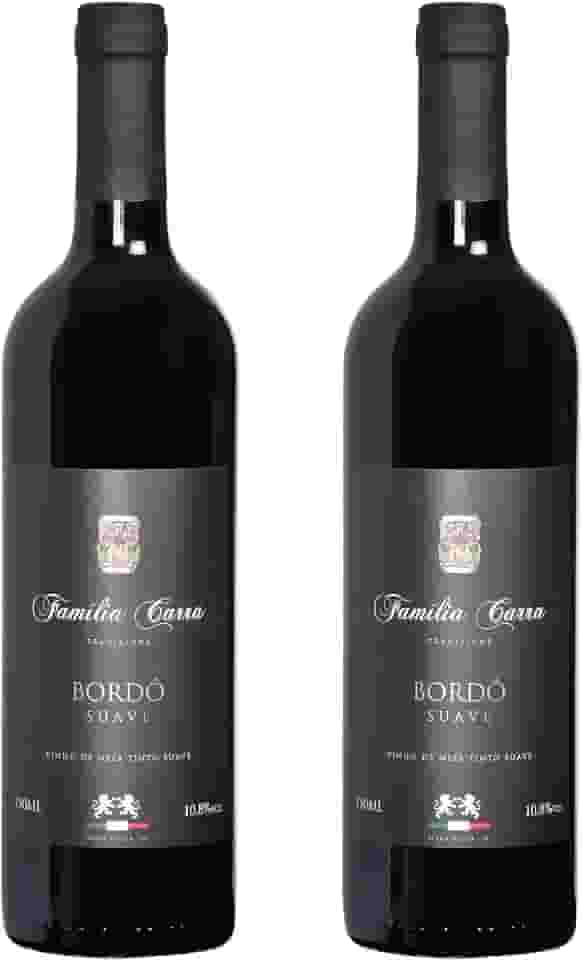 Kit 2 Vinhos Bordô Suave Família Carra 750 ml Gourmet Present Drink Especial Natal Coquetel Exótico Premium