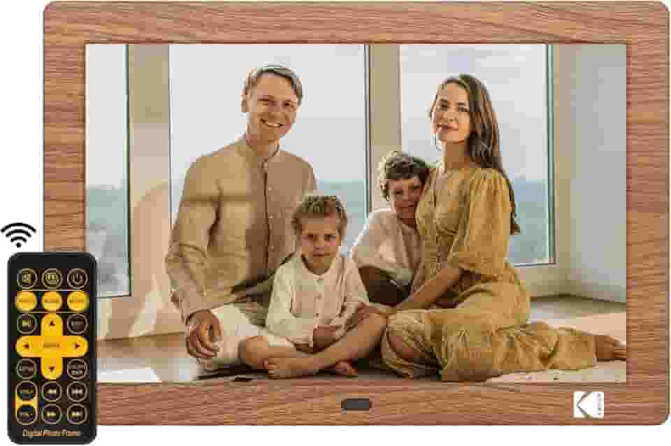 KODAK Moldura digital de 20 cm com controle remoto, moldura digital de tela HD de 1280 x 800 IPS, rotação automática, fácil de operar, programável, ligar/desligar, sem Wi-Fi