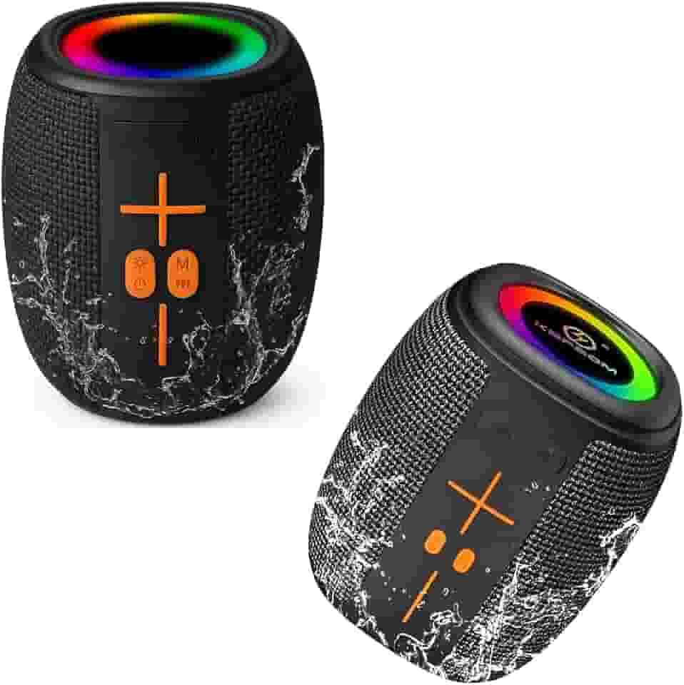 Caixa De Som Portátil Sem Fio, Emparelhamento Bluetooth, Auto Falante Stereo 50W, Resistente A Água, Luz RGB, Suporte TF | USB | FM | TWS, Graves Potentes, Alça De Pendurar, Recarregável, Bivolt.