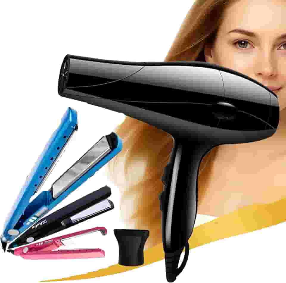Kit Secador de Cabelo Profissional 9985 com Chapinha 450F, 2 Velocidades, 3 Temperaturas, Bivolt 220V, Placas de Titânio