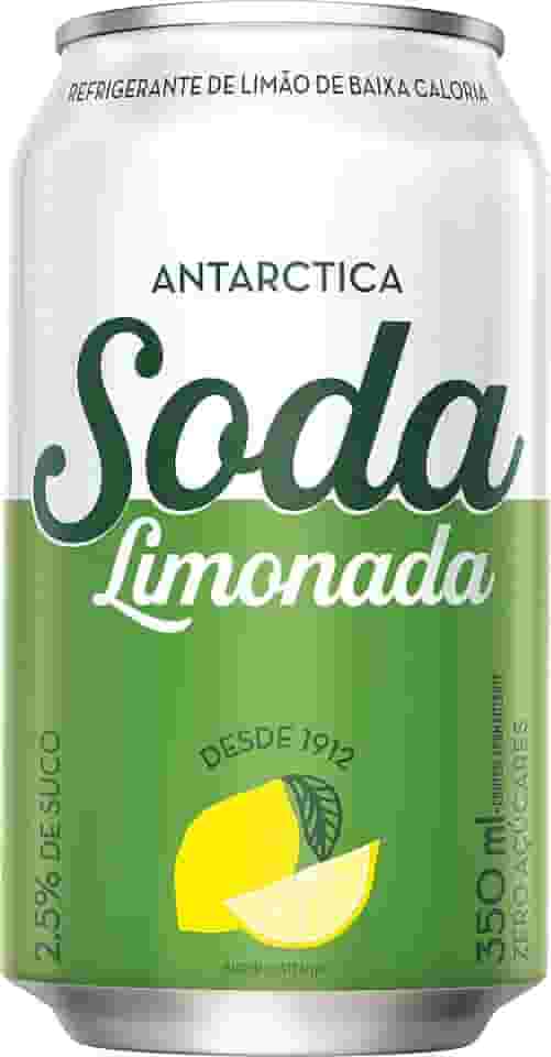Soda Limonada Antarctica - Refrigerante, zero açúcar, Lata 350ML