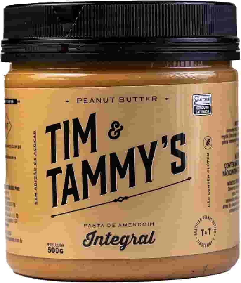 Tim & Tammy's Pasta de Amendoim Integral, Zero Açúcar, 500g