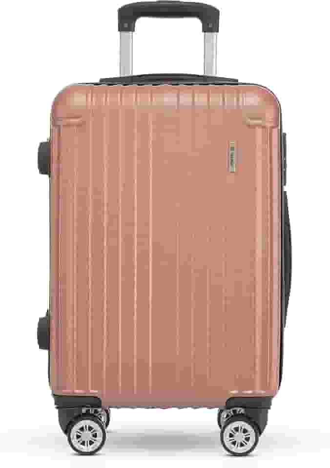 Mala de Viagem Holysun, Rígida, 4 Rodas Giratórias (Rosa, Pequeno)