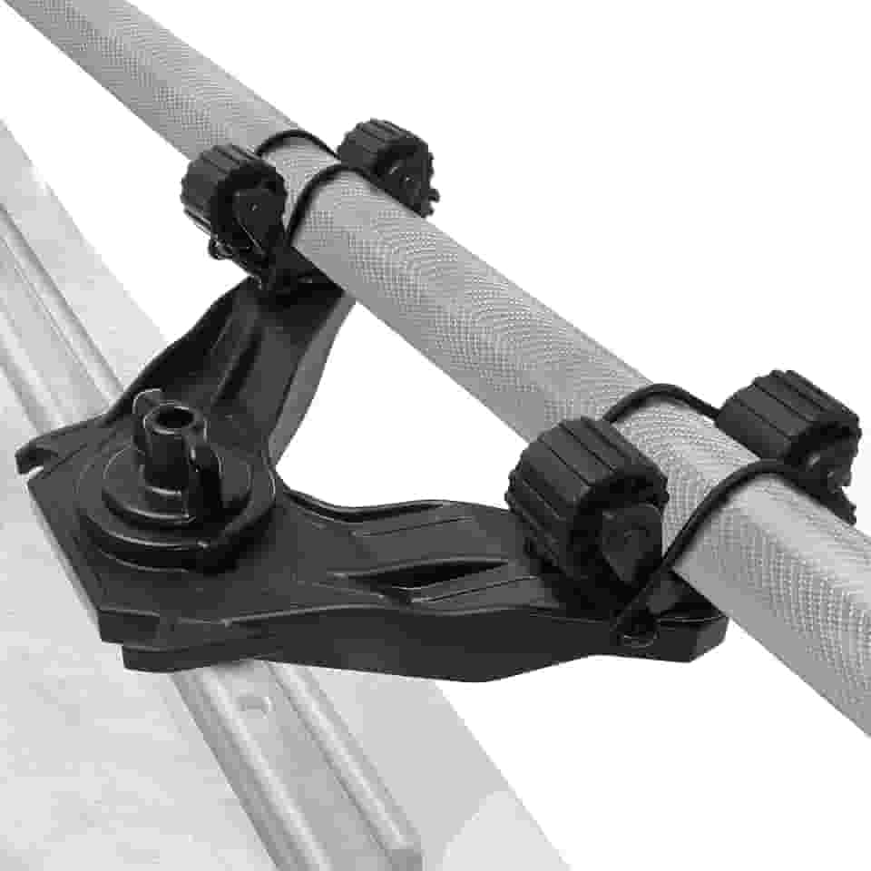 Acessórios de pesca de caiaque com suporte de pá duplo, acessórios de montagem de trilho de caiaque, suporte de vara de caiaque para pegas de remo, acessórios de trilho de caiaque, preto