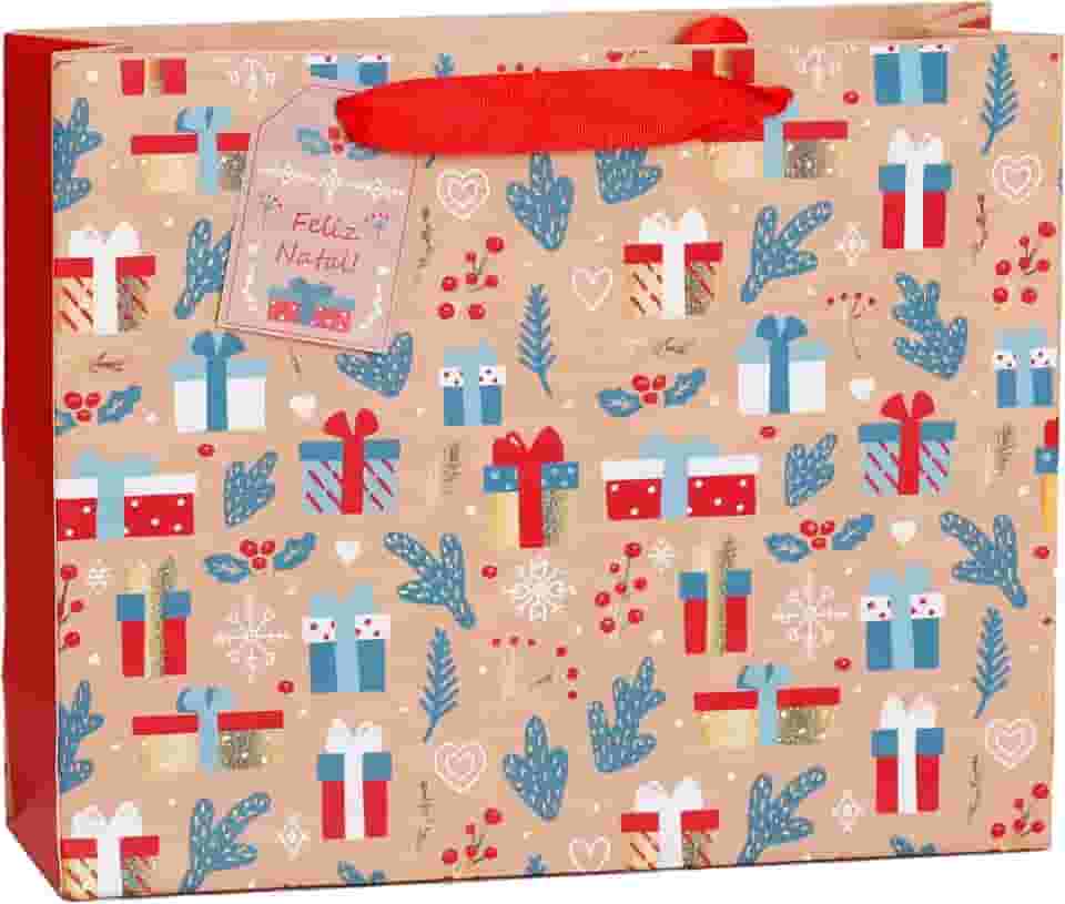 Caixa Sacola horizontal Papel Presentes Natal