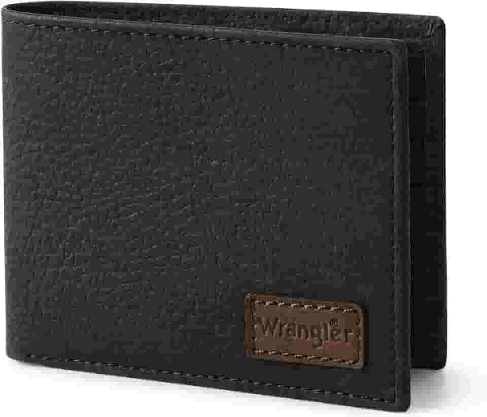 Carteira dupla para homens, couro legítimo, presente para ele, Preto, tamanho �nico