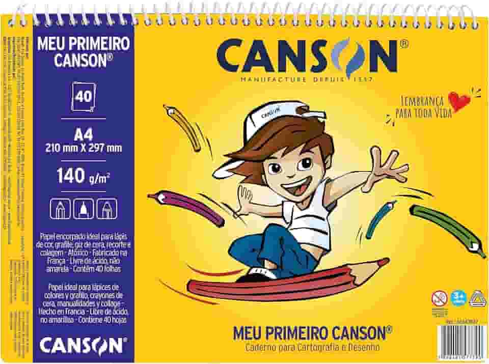 Caderno Meu Primeiro Desenho A4 140g/m², Canson, 66667087, Branco natural, 40 Folhas
