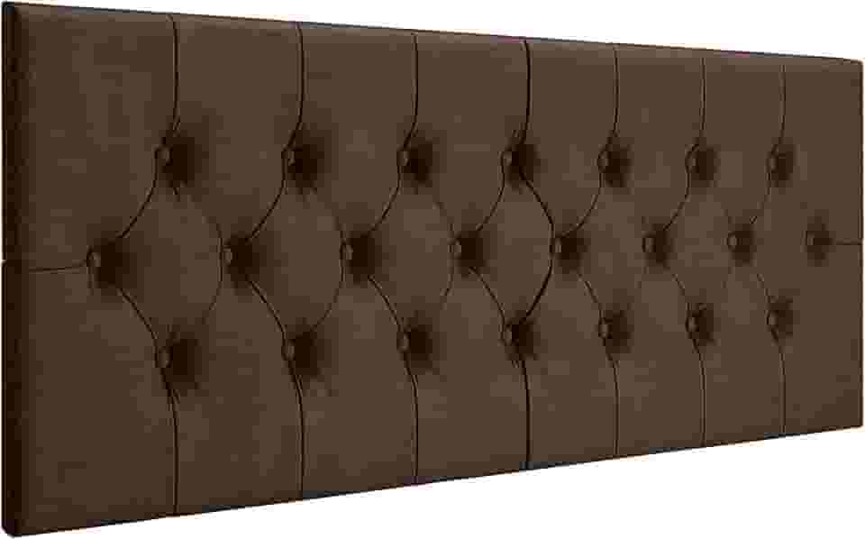 Cabeceira Estofada Captonê Suspensa Para Cama Box Casal 1,40 Suede (Marrom)
