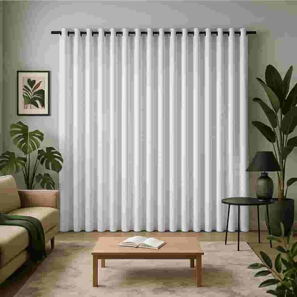 Cortina 3 Metros 300x250 Para Varão Serve em Sala, Quarto Tecido Oxford (Branco)