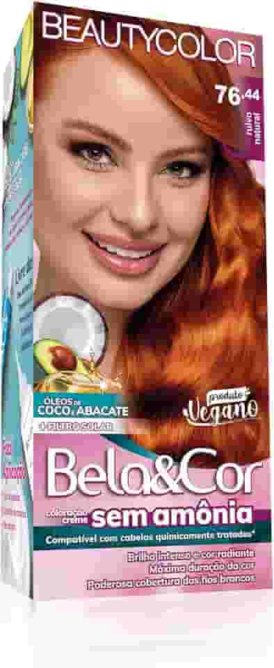 Coloração Bela&Cor Sem Amônia - 76.44 Ruivo Natural
